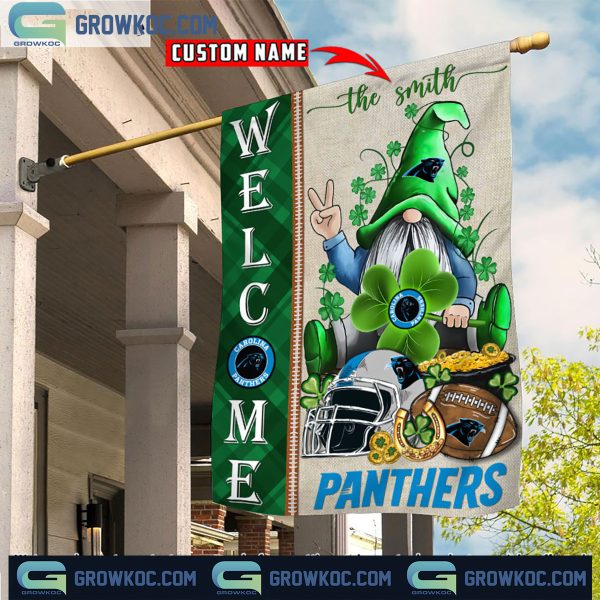 Carolina Panthers St. Patrick’s Day Shamrock Personalized Garden Flag