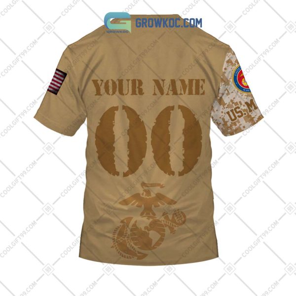 Chicago Bears Marine Camo Veteran Personalized Hoodie Shirts