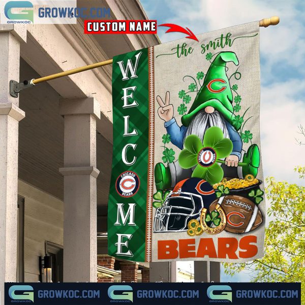 Chicago Bears St. Patrick’s Day Shamrock Personalized Garden Flag