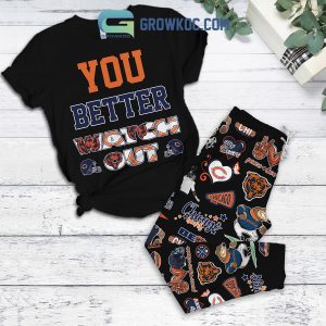 Chicago Bears You Better Watch Out Fleece Pajamas Set