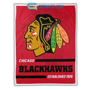 Chicago Blackhawks Established 1926 Fleece Blanket Quilt