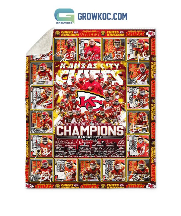 Chiefs 2024 Champions Superbowl Fleece Blanket Quilt