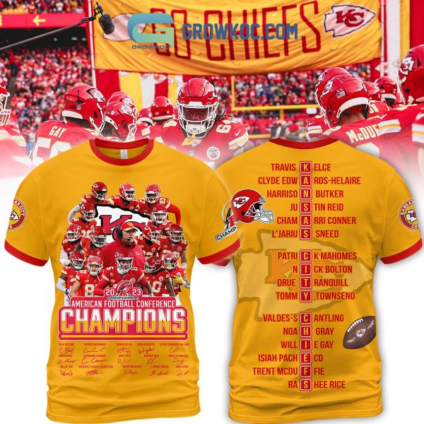 Chiefs AFC 2023 Champions Gold Red Hoodie T Shirt Sweatshirt