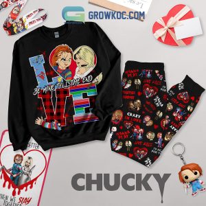 Chucky Valentine Be Mine Fleece Pajamas Set Long Sleeve