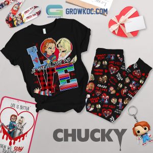 Chucky Valentine Crazy In Love Fleece Pajamas Set Long Sleeve