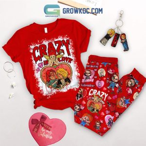 Chucky Valentine Crazy In Love Fleece Pajamas Set