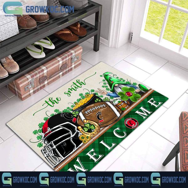 Cincinnati Bearcats St. Patrick’s Day Shamrock Personalized Doormat