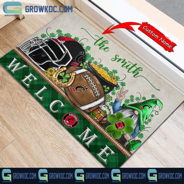 Cincinnati Bearcats St. Patrick’s Day Shamrock Personalized Doormat