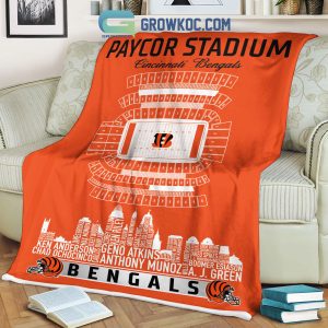 Cincinnati Bengals Paycor Stadium Legends Fleece Blanket Quilt