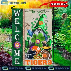 Clemson Tigers St. Patrick’s Day Shamrock Personalized Garden Flag