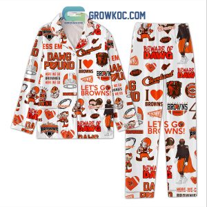 Cleveland Browns Beware Of Dawg Polyester Pajamas Set