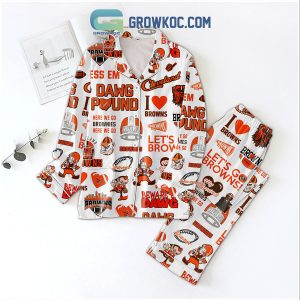 Cleveland Browns Beware Of Dawg Polyester Pajamas Set