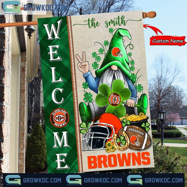 Cleveland Browns St. Patrick’s Day Shamrock Personalized Garden Flag