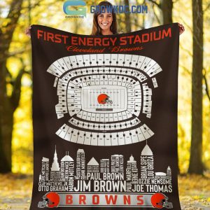 Cleveland Browns Stadium Legends Ohio Fleece Blanket Quilt