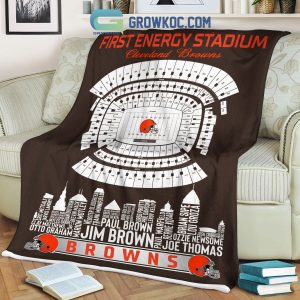 Cleveland Browns Stadium Legends Ohio Fleece Blanket Quilt