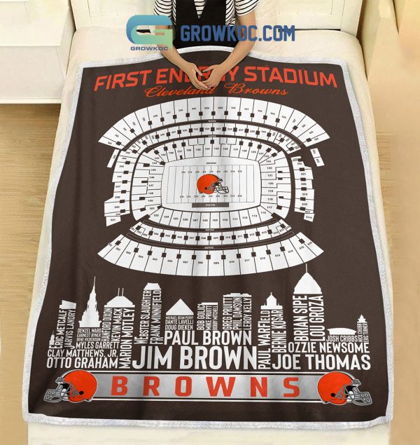 Cleveland Browns Stadium Legends Ohio Fleece Blanket Quilt