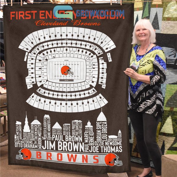 Cleveland Browns Stadium Legends Ohio Fleece Blanket Quilt