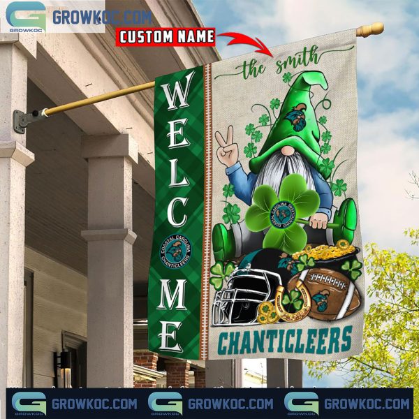 Coastal Carolina Chanticleers St. Patrick’s Day Shamrock Personalized Garden Flag