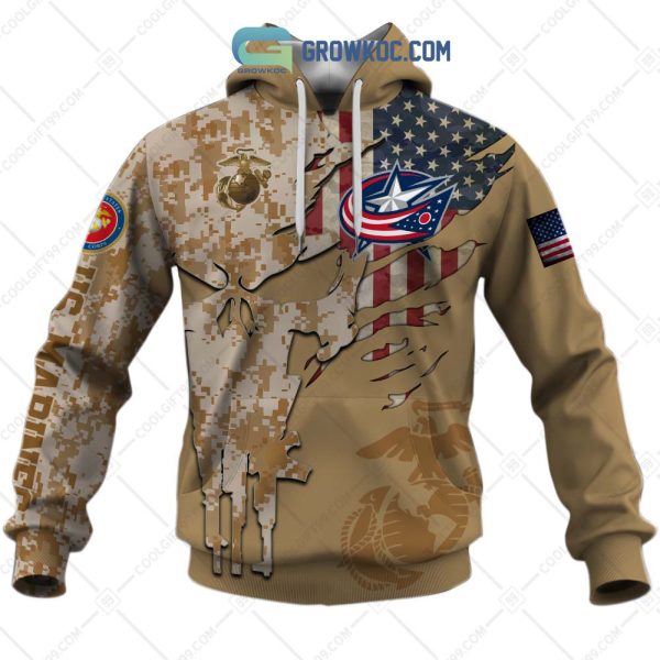 Columbus Blue Jackets Marine Corps Personalized Hoodie Shirts