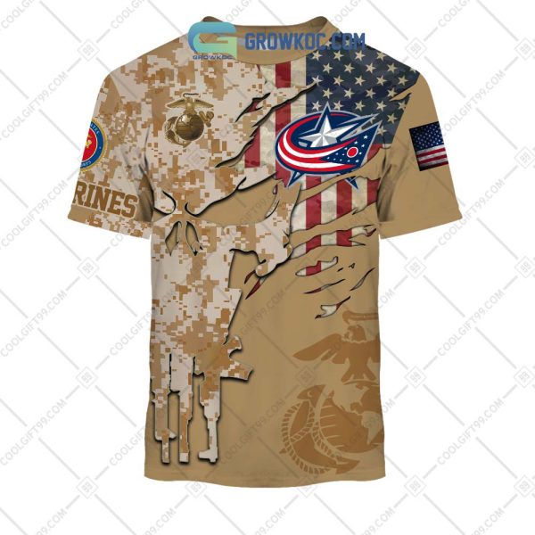 Columbus Blue Jackets Marine Corps Personalized Hoodie Shirts