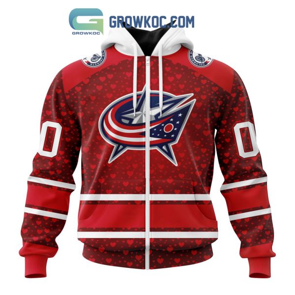 Columbus Blue Jackets Valentines Day Fan Hoodie Shirts