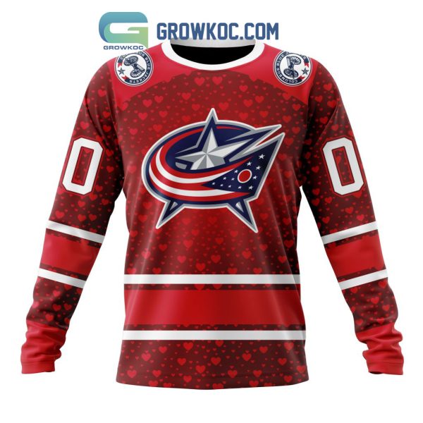 Columbus Blue Jackets Valentines Day Fan Hoodie Shirts