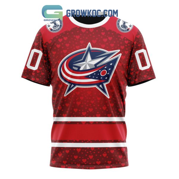 Columbus Blue Jackets Valentines Day Fan Hoodie Shirts
