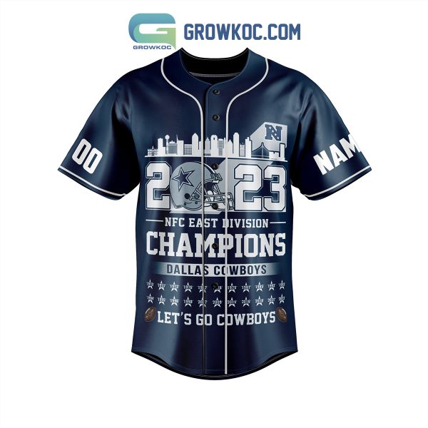 Dallas Cowboys 2023 NFC East Division Champion Fan Personalized Baseball Jersey