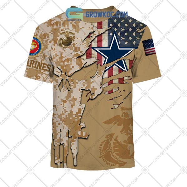 Dallas Cowboys Marine Camo Veteran Personalized Hoodie Shirts