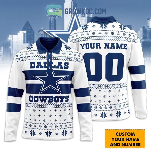 Dallas Cowboys Winter Personalized Long Sleeve Polo Shirts