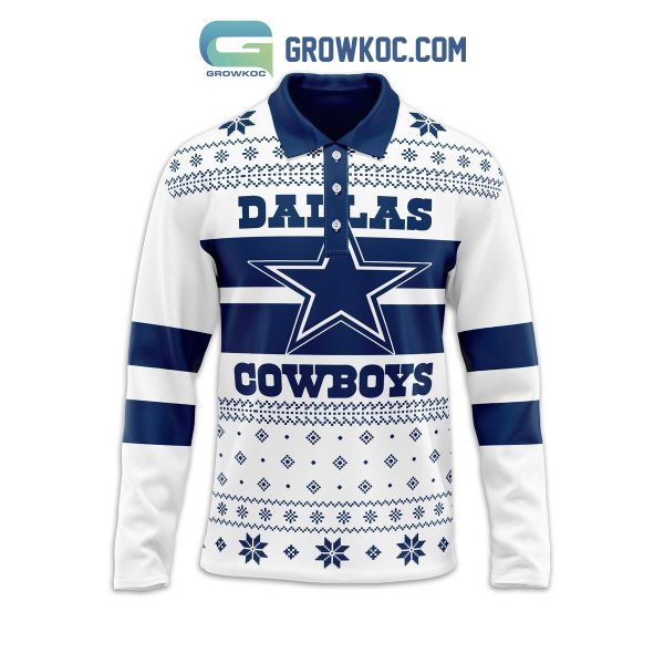 Dallas Cowboys Winter Personalized Long Sleeve Polo Shirts