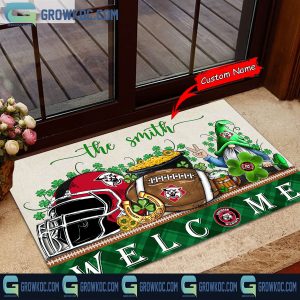 Davidson Wildcats St. Patrick’s Day Shamrock Personalized Doormat