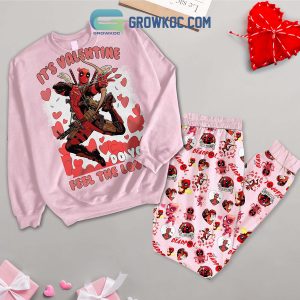 Deadpool Valentine Fleece Pajamas Set Long Sleeve