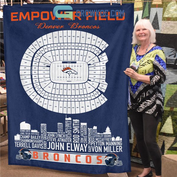 Denver Broncos Empower Field At Mile High Stadium Legends Fleece Blanket Quilt