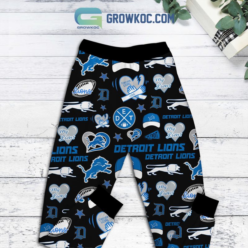 Detroit Lions Fan Till I Die Fleece Pajamas Set Growkoc