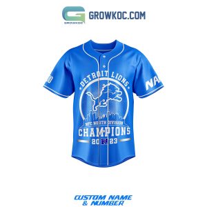 Detroit Lions NFC North Champs 2023 Pride Personalized Baseball Jersey