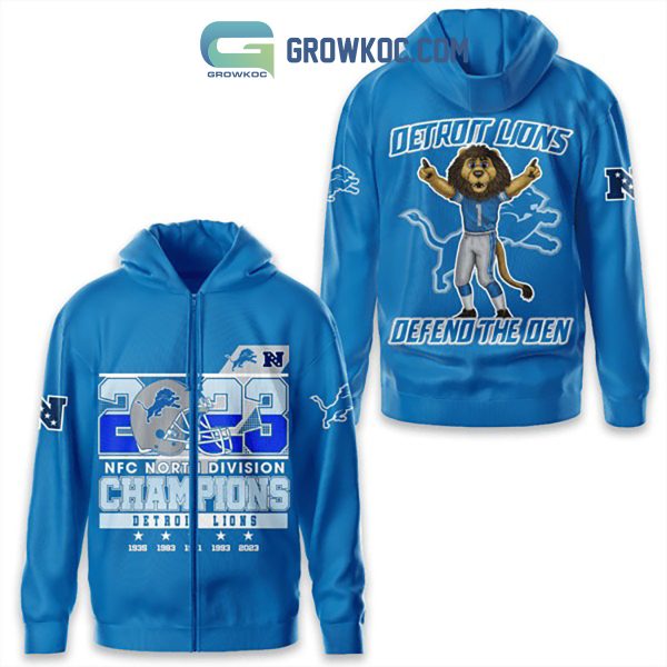 Detroit Lions NFC North Champs 2023 The Den Blue Hoodie Shirts