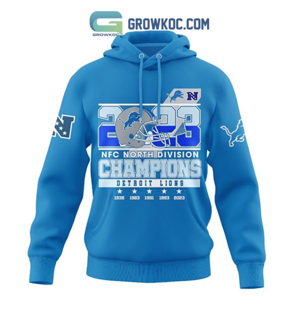 Detroit Lions NFC North Champs 2023 The Den Blue Hoodie Shirts