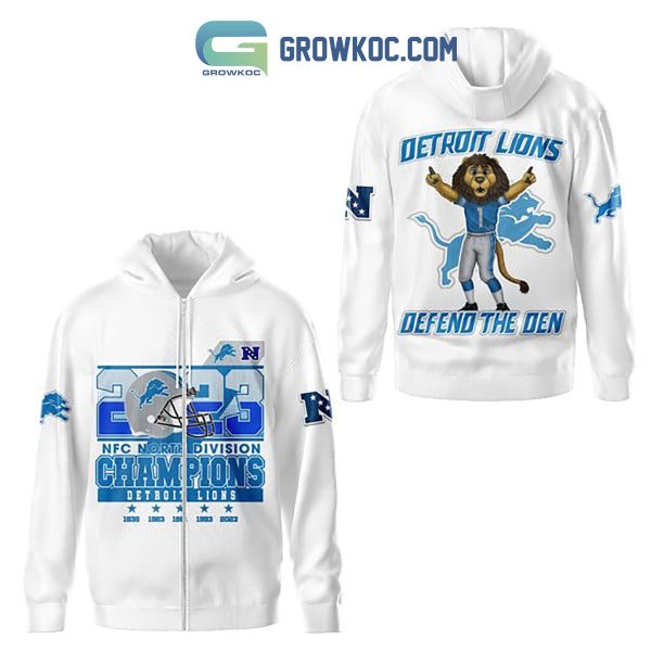 Detroit Lions NFC North Champs 2023 The Den Hoodie Shirts White