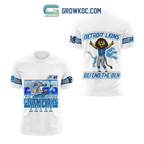 Detroit Lions NFC North Champs 2023 The Den Hoodie Shirts White