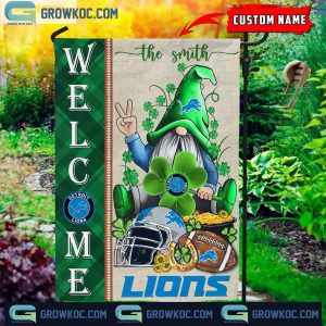 Detroit Lions St. Patrick’s Day Shamrock Personalized Garden Flag