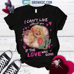 Dolly Parton Can’t Live Without You Fleece Pajamas Set Black