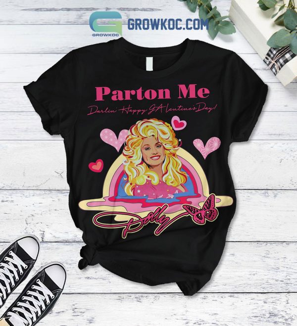 Dolly Parton Me Valentine Black Fleece Pajamas Set