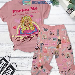 Dolly Parton Me Valentine Pink Fleece Pajamas Set