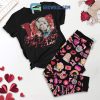 Elvis Presley My King My Valentine Black Fleece Pajamas Set