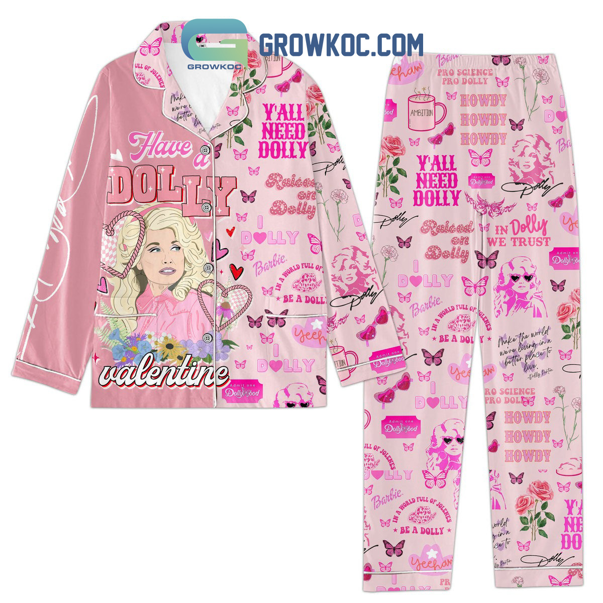 Dolly Parton It's Hard To Be A Diamond In A Rhinestone World Pajamas Set -  Growkoc