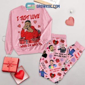 Drake Happy Valentine Fleece Pajamas Set Long Sleeve