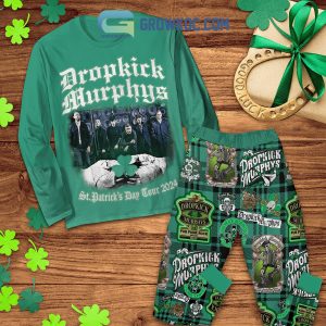 Dropkick Murphys St. Patrick’s Day Tour 2024 Fleece Pajamas Set Long Sleeve