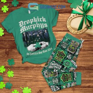 Dropkick Murphys St. Patrick’s Day Tour 2024 Fleece Pajamas Set Long Sleeve