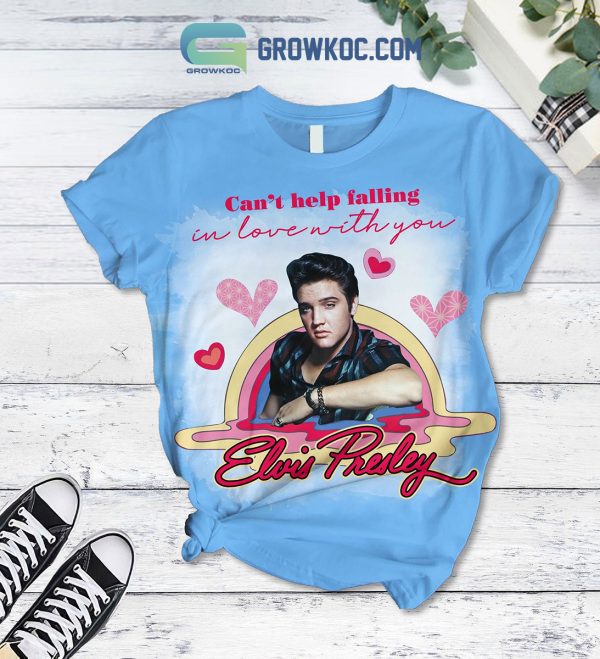 Elvis Presley Falling In Love Valentine Blue Fleece Pajamas Set